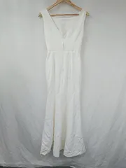 ◇ ⊂ ブランド不明 シンプル 無 ロング ワンピース サイズ表記なし ホワイト系 レディース E  【1506130007104】