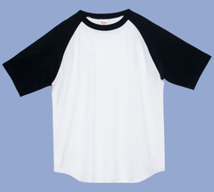 00106-CRT/Printstar5.6ヘビーウェイトラグランTシャツ//ホワイト×ブラック