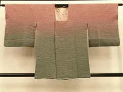 平和屋着物＃道行コート　ふくれ織　暈し染め　正絹　逸品　BAAU0039gt