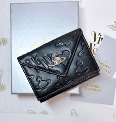 ショッパー付Vivienne Westwood 3つ折り財布 ブラック マット 新品】ショッパー付き Vivienne Westwood ヴィヴィアンウエスト