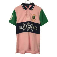 ポロバイラルフローレン 刺繍 半袖 ポロシャツ L（16-18） ピンク×ネイビー Polo by Ralph Lauren 鹿の子地 キッズ