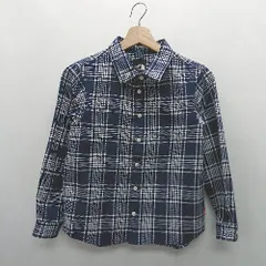 ◇ ⊇ THE NORTH FACE ノース キッズ 子供服 長袖 チェックシャツ サイズ150 ネイビー系 男の子 E  【1501160004406】