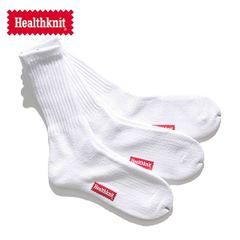 ヘルスニット【Healthknit】191-3106 シンカーホワイト無地3Pソックス ハイソックス 靴下 ロングソックス メンズ レディース 3足セット