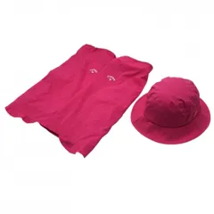 【美品】キャロウェイ レイン2点セット(ナイロンハット×レッグカバー) ピンク×白 裏メッシュ レディース 帽子FR ゴルフウェア Callaway