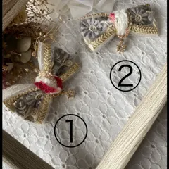 《5》インド刺繍リボンヘアクリップ