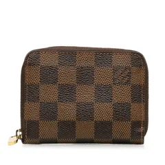 ルイ ヴィトン ダミエ ジッピーコインパース N63070 ブラウン PVC レザー レディース LOUIS VUITTON【214-42851】