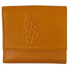 美品 YVES SAINT LAURENT イヴ・サンローラン YSL タイニーモノグラム ブラック レザー ART607746 0920 長財布 二つ折り メンズ 400568 【中古】【中古】