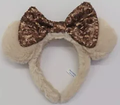 【中古】アクセサリー(非金属) ミニーマウス もこもこカチューシャ(ブラウン/スパンコール) 「ディズニー」 東京ディズニーリゾート限定