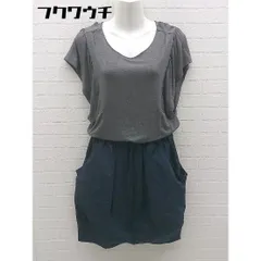 ◇ Perle Peche ペルルペッシュ 半袖 膝下丈 ワンピース サイズ38 グレー ネイビー レディース 【中古】 【1002802160998】のサムネイル