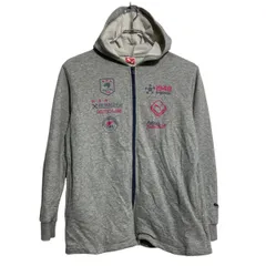 PUMA ロゴスウェット パーカー キッズ L~ グレー ピンク フルジップ 古着卸 アメリカ仕入 a612-6642