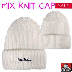 Dead Stock◾️新品/未使用◾️BEN DAVIS Mix Knit Cap <WHITE>コットン ミックス ニット キャップ  ( BDW-9526)帽子 ニットキャップ