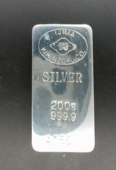 【 純銀　2００ｇ　インゴット 】 井島貴金属精錬（株）の高度な技術による精錬直後のインゴット　通し番号：A05588