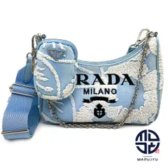 PRADA プラダ Re-Edition 2005 リエディション 水色 白 ライトブルー ホワイト チェーンハンドバッグ ショルダーバッグ 2wayバック 鞄 カバン ブランド 1BH204