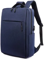 安芸熊屋 ビジネス用 リュック ネイビー メンズ コンパクト スタイリッシュ USB充電ポート 14インチ対応 青 通勤 通学 出張 旅行(ブルー)