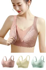 [veimia] 授乳ブラ 3枚セット Sサイズ 前開きブラジャー マタニティブラ ノンワイヤー 授乳ブラジャー 綿 ウィンドオープン 卒乳後も使える産前 産後 通気性 柔らか 垂れない チクチクしないストレッチレース 着脱簡単 授乳ブラ 大きいサイズ