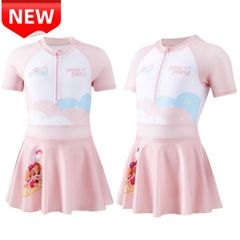 ✨新品✨パウパトロール スカイ キッズ ワンピース水着 女児 ラッシュガード 半袖 ジップアップ 日焼け防止 UVカット プール 海水浴 水遊び ビッチウェア スイミング スイムウエア 水泳 100cm 110cm 120cm 130cm 140cm 可愛い