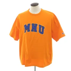 【中古】チャンピオン Champion × BEAMS by MIN-NANO  コットン クルーネック 半袖Ｔシャツ オレンジ【サイズL】【メンズ】