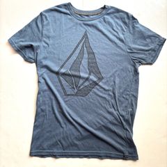 volcom ボルコム Tシャツ メキシコ製 古着 S ブルー ロゴ プリント