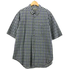 古着 80~90年代 エルエルビーン L.L.Bean シアサッカー 半袖 ボタンダウン チェックシャツ USA製 メンズXL相当 ヴィンテージ/eaa543708