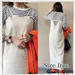 【New】 レディース キャミ サロペット ロングワンピース オールインワンサロペット オーバーオール ボトムス ワイド 春夏 カジュアル シンプル 無地 マタニティ スタイルアップ 楽ちん 細見え 重ね着