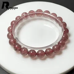 【一点限り】  貴重 EU製 ★ROBEAN・ストロベリークォーツ★ブレスレット パワーストーン 天然石 苺水晶 綺麗 可愛い ギフト プレゼント1   9.3-9.8mm M1210670