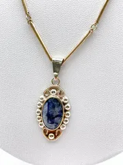 silver925/シルバー925　ネックレス/ペンダント　ラピスラズリ　MEXICO/メキシコ　メキシカンジュエリー　ヴィンテージ　アンティーク　SH276