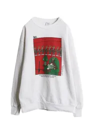 【お得なクーポン配布中!】 90s USA製 アニマル ジョーク イラスト プリント スウェット メンズ レディース XL / オールド トレーナー アート メッセージ 大きいサイズ