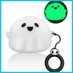 【迅速発送】For Airpods pro 2 ケース Airpods pro 第2世代 2022 専用 カバー シリコン素材 エアーポッズ 保護ケース 着装まま充電可能 耐衝撃/防水/防塵/全面保護 萌え 可愛い ストラップ付き 3D 漫画 幽霊のサムネイル