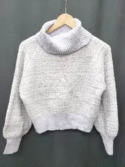 ◇ NATURAL BEAUTY BASIC ラメ　タートルネック 長袖　ニット セーター サイズFR ホワイト パープル系 マルチ レディース P  【1407100037735】