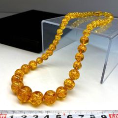 高島屋 新品未使用 琥珀ネックレス 60cm - メルカリ