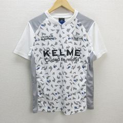 C■ケルメ/KELME サッカー/フットサル ゲームTシャツ ラグラン 半袖【M】白系/MENS■46【中古】