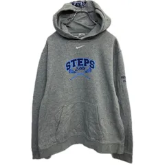NIKE プリントスウェット パーカー M グレー 裏起毛 プルオーバー ラクロス 古着卸 アメリカ仕入 a708-5930