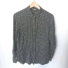 ◇ UNIQLO ユニクロ ドット柄 長袖 シャツ サイズM ブラック系 レディース E  【1407020062374】