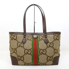 GUCCI グッチ ジャンボGG トートバッグ 631685 キャメル エボニー ジャンボ GGキャンバス【中古】Aランク