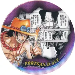 【中古】バッジ・ピンズ ポートガス・D・エース(背景紫) 「ワンピース コレクション缶バッジ “HEROES” ポートガス・D・エース」