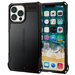 エレコム iPhone 13 Pro Max/ハイブリッドケース/ZEROSHOCK/ブラック