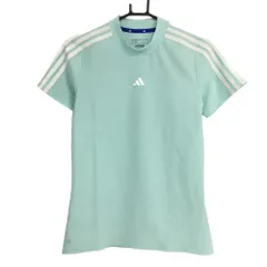 ★特価★【新品】アディダス 半袖ハイネックシャツ ライトブルー ストライプ織生地 吸水速乾  レディース M ゴルフウェア 2022年モデル adidas