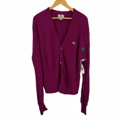 ラコステ LACOSTE 90S MADE IN USA ワンポイントロゴアクリルカーディガン メンズ import：XL 