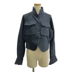 Mame Kurogouchi / マメクロゴウチ | Cotton Linen Twill Short Jacket コットン リネン ショート ジャケット | 2 | ネイビー | レディース