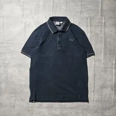 『 PUMA / プーマ 』 ロゴ刺繍ポロシャツ / Mサイズ / ネイビー色 胸元にはブランドのアイコニックなロゴが刺繍でデザイン 襟と袖のリブに施されたアクセント