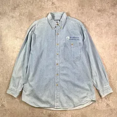 00年代 Lee リー 企業ロゴ刺繍 長袖 デニムシャツ メンズXL相当 