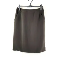 レリアン Leilian スカート 無地 ポケット付き 裏地付き スリット 日本製 ブラウン 11サイズ 805806