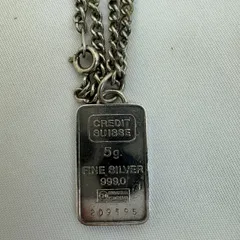 K【ヴィンテージ】CREDIT SUISSE FINE SILVER 999 5g silver シルバー ネックレス