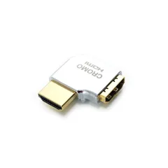 【新着商品】HDMI 2.0 Type-A CROMO オス/メス LINDY 亜鉛合金金メッキ変換アダプタ、水平左向き90度(型番:41508)