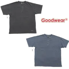 グッドウェア Tシャツ 半袖 メンズ USAコットン 製品染め ヘンリーネック BIG 無地 綿 Goodwear 2W7-15205