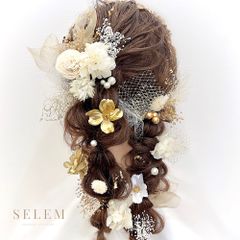カチューシャセット❣️ 成人式　髪飾り【金箔付き】 silver goldを組み合わせた創作カチューシャset♡ #torioland