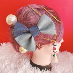 リボン☆お祭り髪飾り☆成人式髪飾り☆結婚式☆卒業式髪飾り☆夏祭り☆浴衣ヘア☆お祭り髪飾り☆水引髪飾り☆