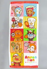 【中古】雑貨 集合 アンパンマンのスポーツ柄プリントタオル(フェイスタオル) 「それいけ!アンパンマン」