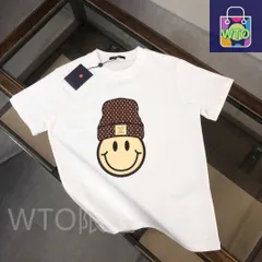 【本日限定特価】Louis Vuitton メンズ カジュアルTシャツ 夏用 270g 高品質コットン 米白/ブラック M-3XL [本日特価|新品未使用品]