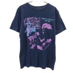 STUSSY ステューシー USA製 半袖 Tシャツ M ネイビー メンズ 古着